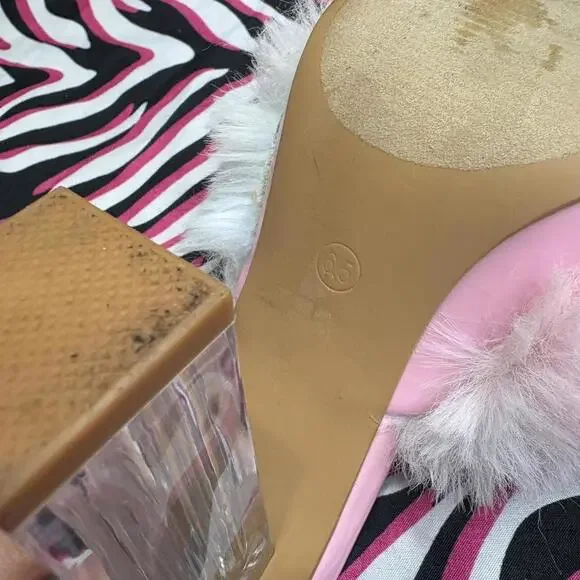 Y2K Fuzzy playboy girl style Heels — Size 6.5 - Picture 5 of 6